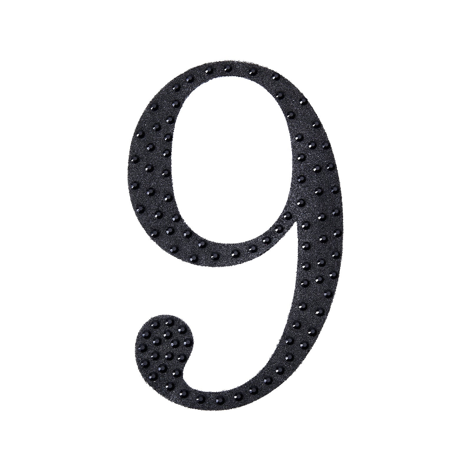 DIY Crafts 6 Inch Black Decorative Rhinestone Number 9 Stickers#whtbkgd