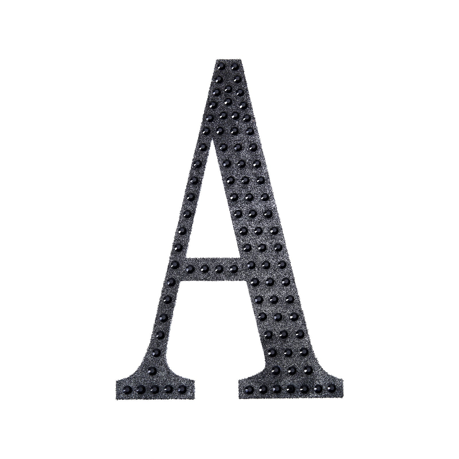 Black decorative rhinestone letter "A" sticker for DIY crafts.