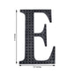 Black decorative rhinestone letter sticker "E" for DIY crafts.