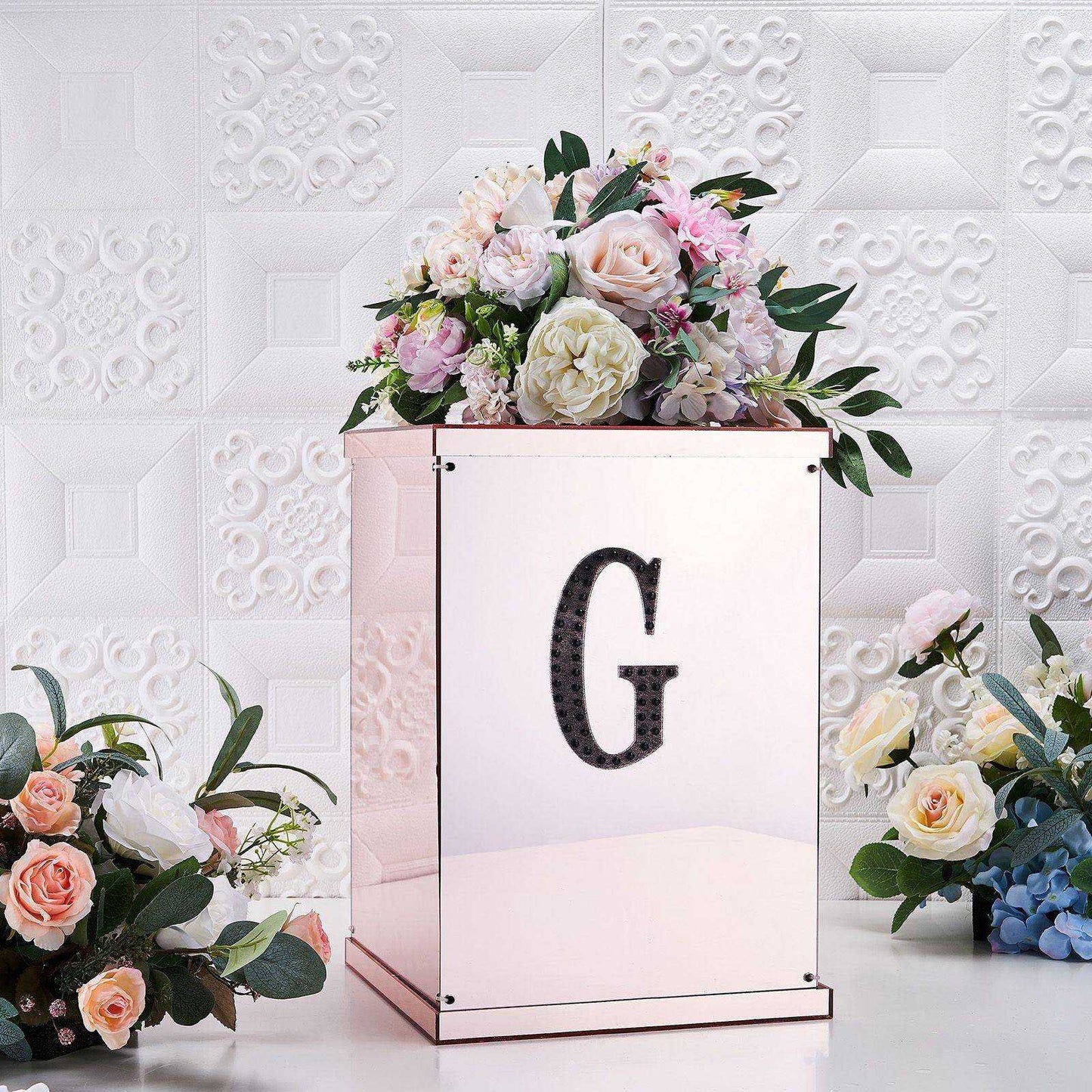 6" Black Decorative Rhinestone Alphabet Letter Stickers DIY Crafts - G