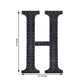 Decorative 6 Inch Black Rhinestone Alphabet Letter H Stickers 