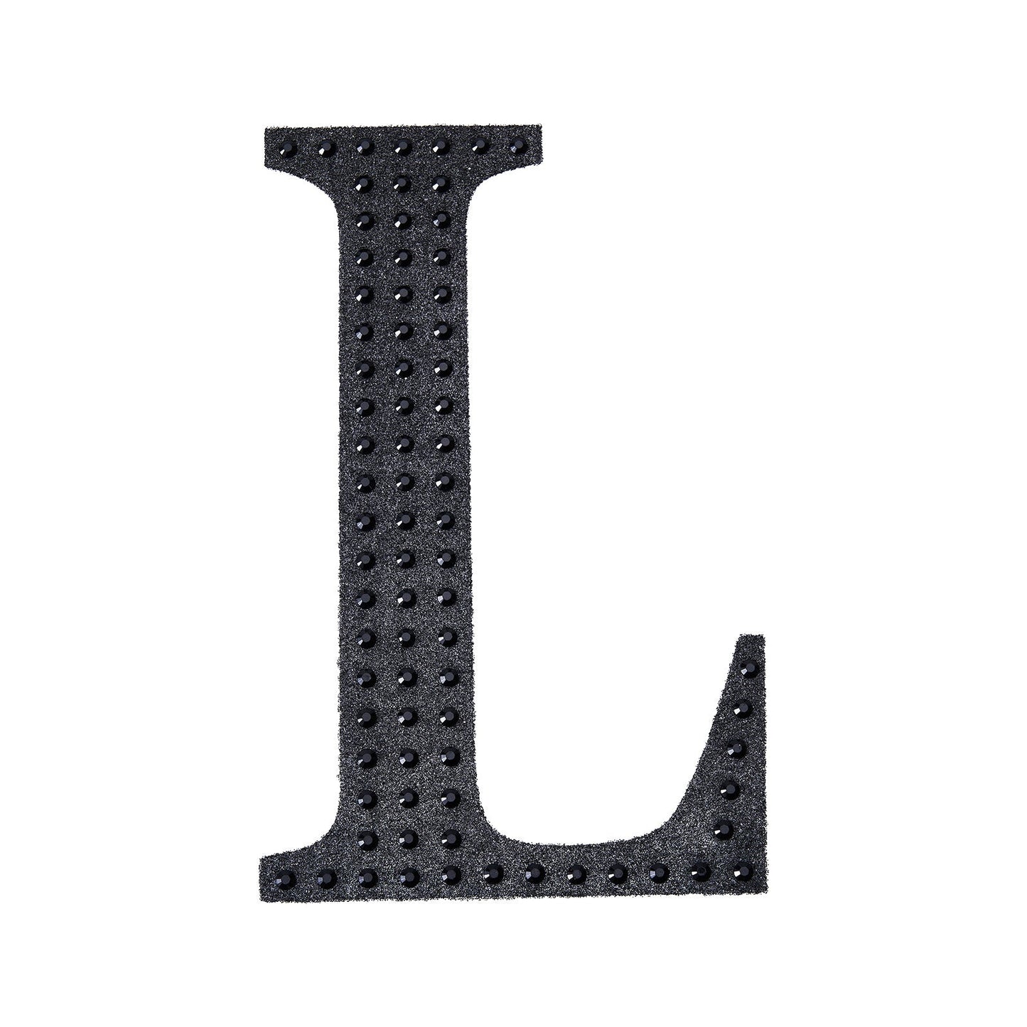 Decorative Rhinestone Alphabet Letter L 6 Inch Black Stickers#whtbkgd