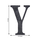 Alphabet Y Letter 6 Inch Black Decorative Rhinestone Stickers DIY Crafts