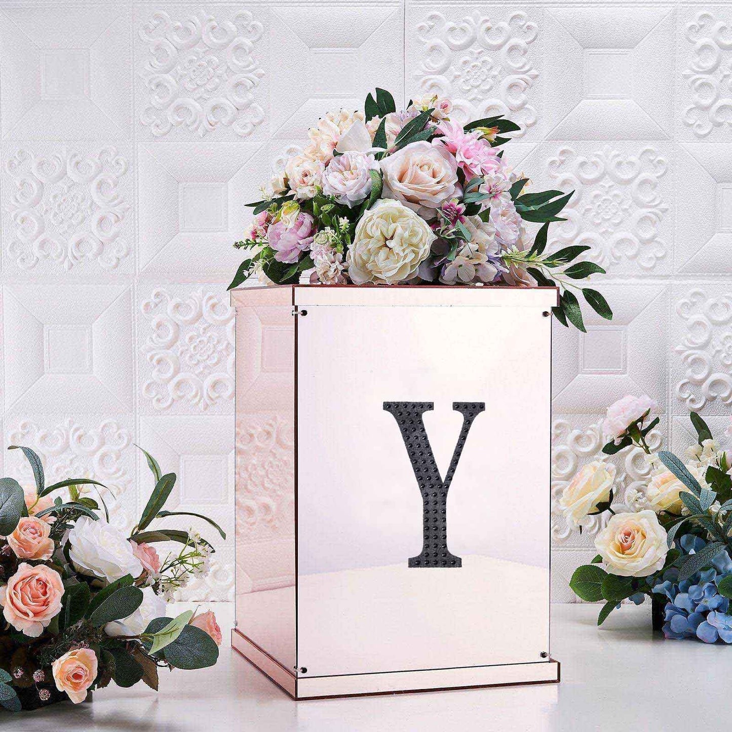 6 Inch Black Decorative Rhinestone Alphabet Letter Y Stickers DIY Crafts