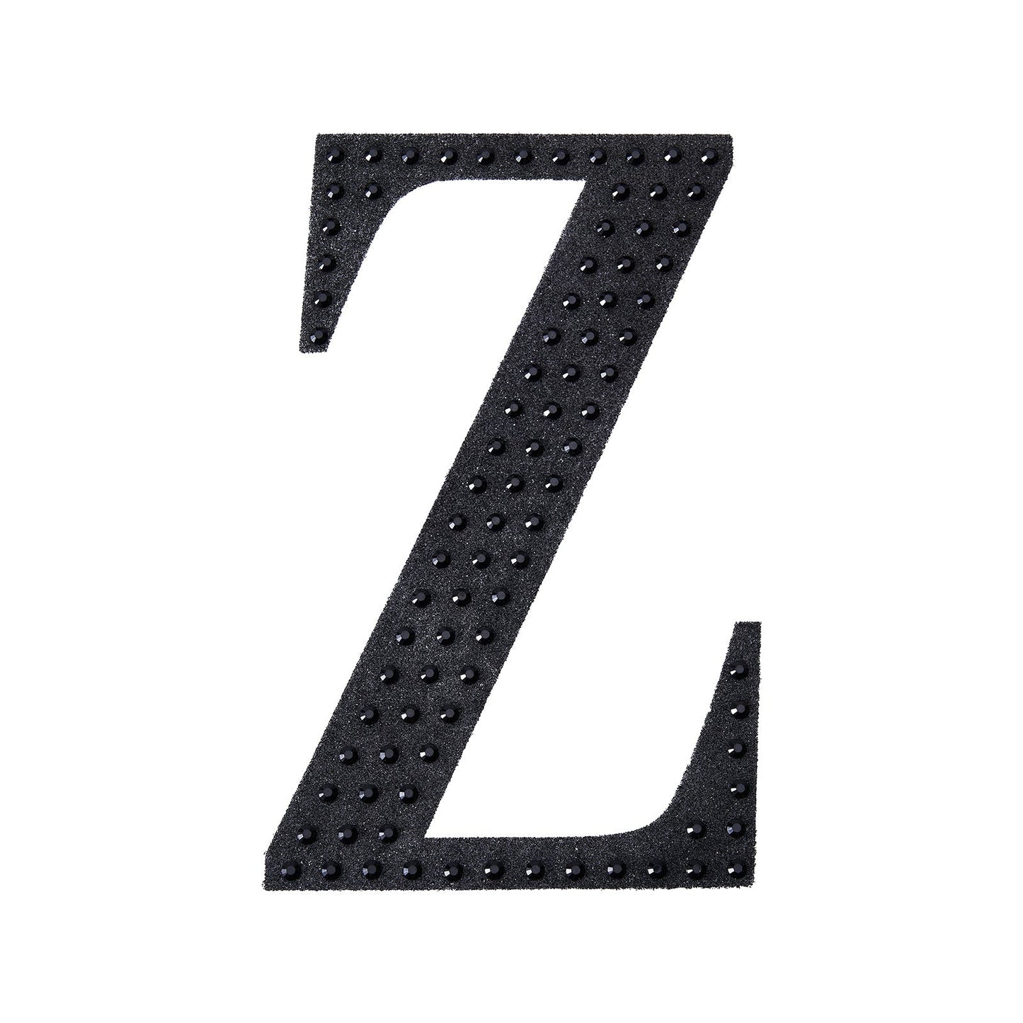 Decorative Rhinestone Alphabet Letter 6 Inch Z Black Stickers DIY Crafts#whtbkgd