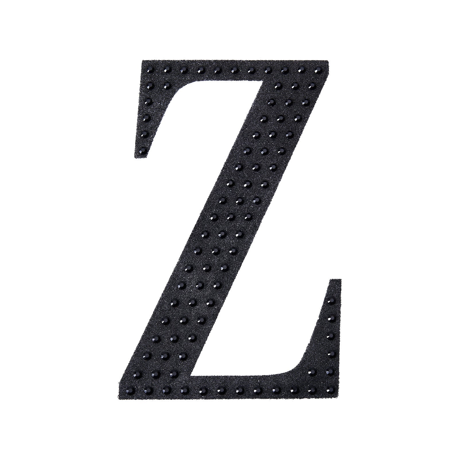 Decorative Rhinestone Alphabet Letter 6 Inch Z Black Stickers DIY Crafts#whtbkgd