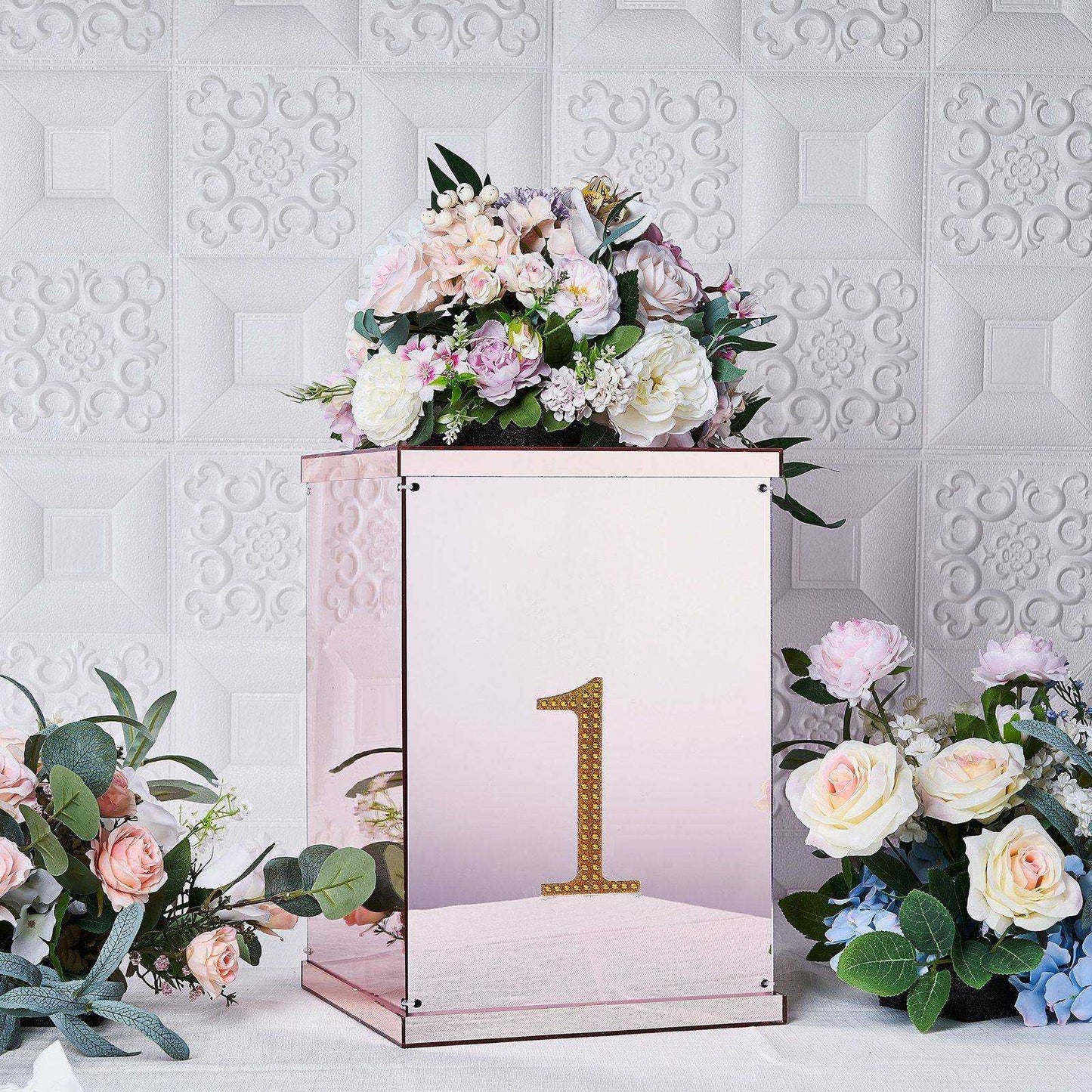 6" Gold Decorative Rhinestone Number Stickers DIY Crafts - 1