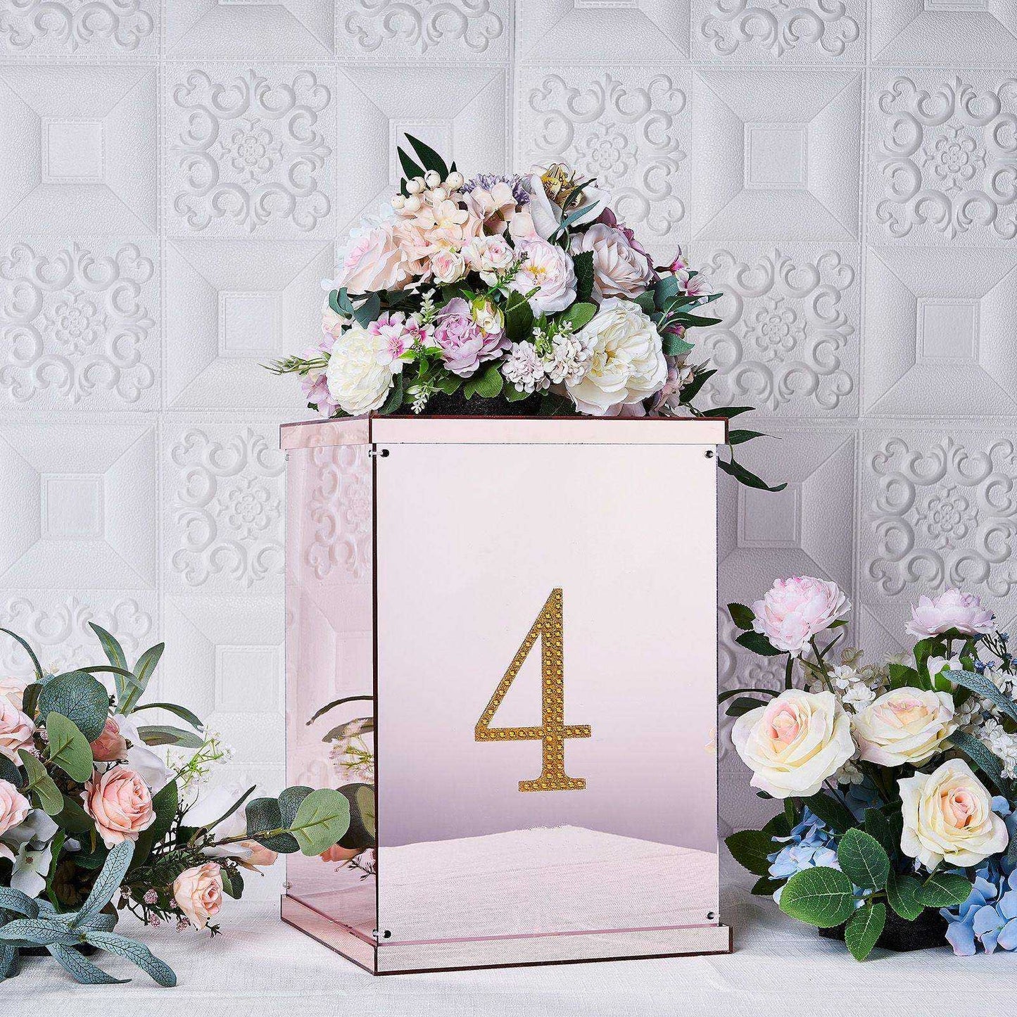 6" Gold Decorative Rhinestone Number Stickers DIY Crafts - 4