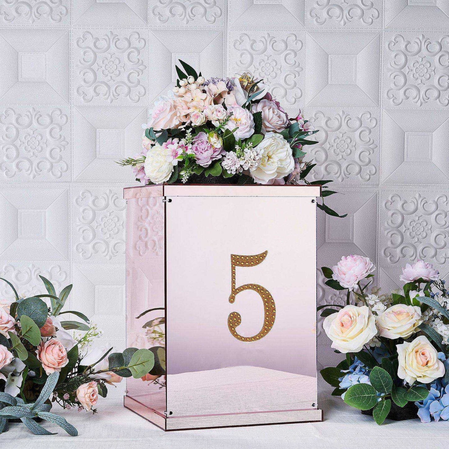 6" Gold Decorative Rhinestone Number Stickers DIY Crafts - 5