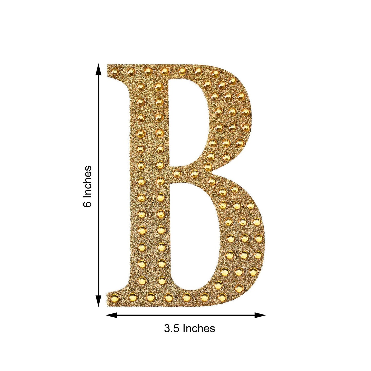 Gold decorative rhinestone letter "B" sticker for DIY crafts.
