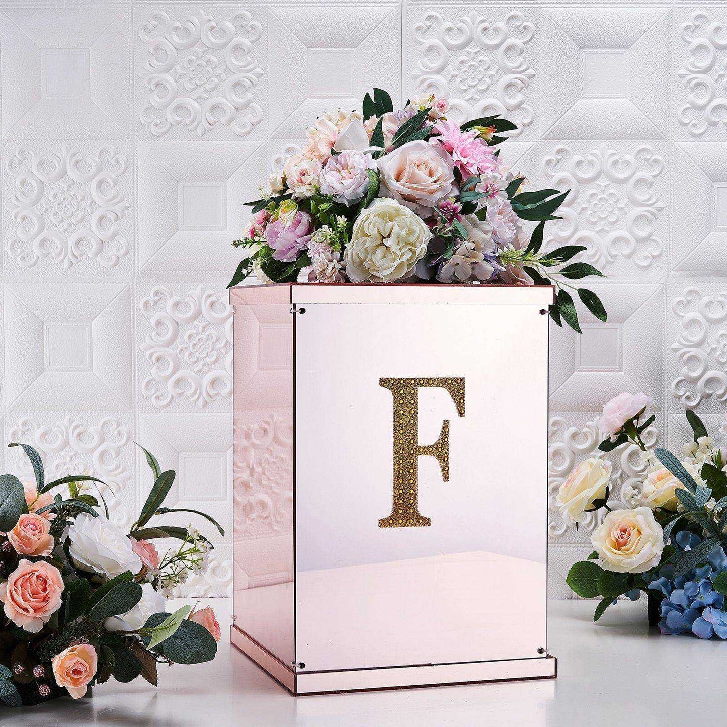 6" Gold Decorative Rhinestone Alphabet Letter Stickers DIY Crafts - F