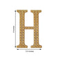 Decorative 6 Inch Gold Rhinestone Alphabet Letter H Stickers DIY Crafts 