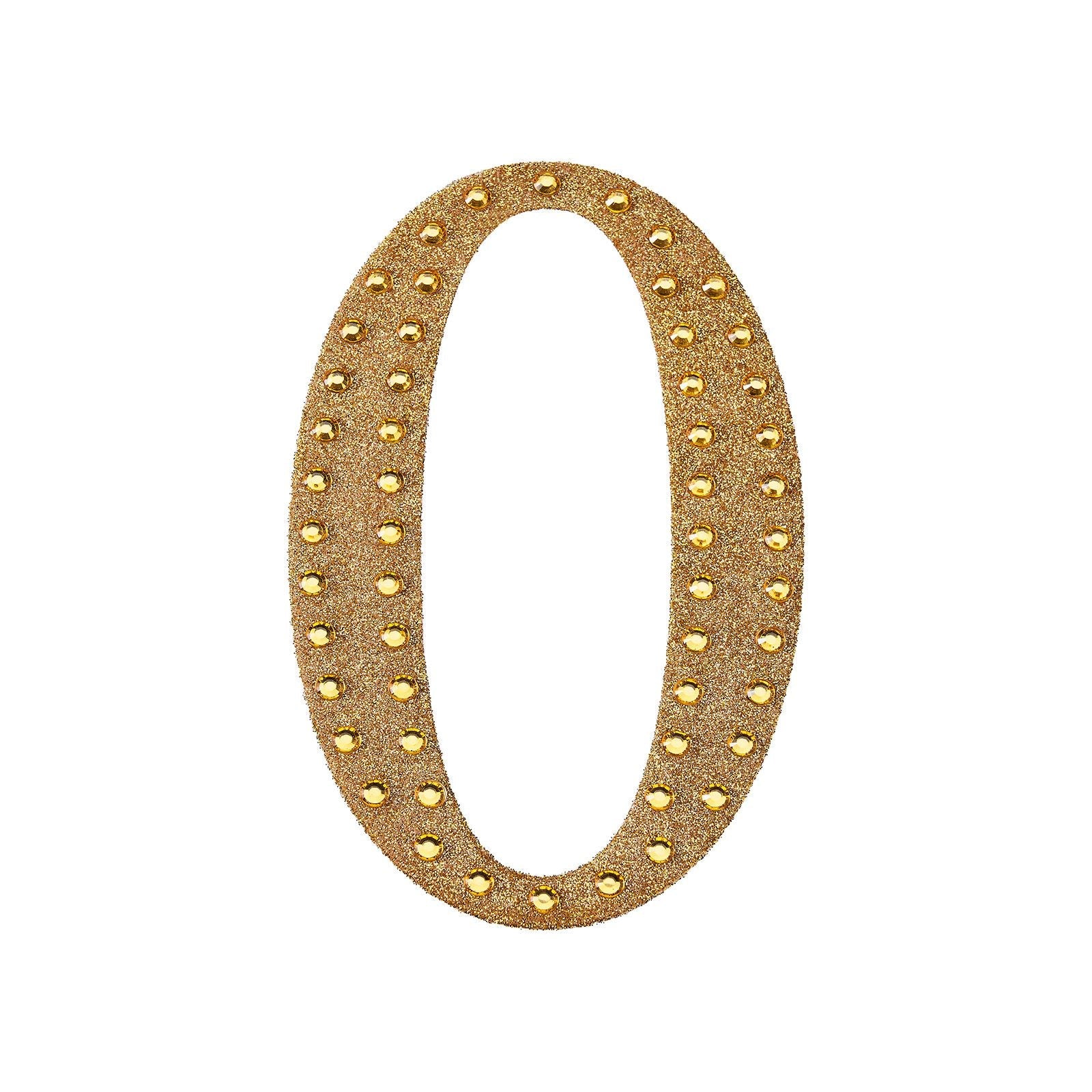 Decorative Rhinestone Alphabet Letter O 6 Inch Gold Stickers DIY Crafts#whtbkgd