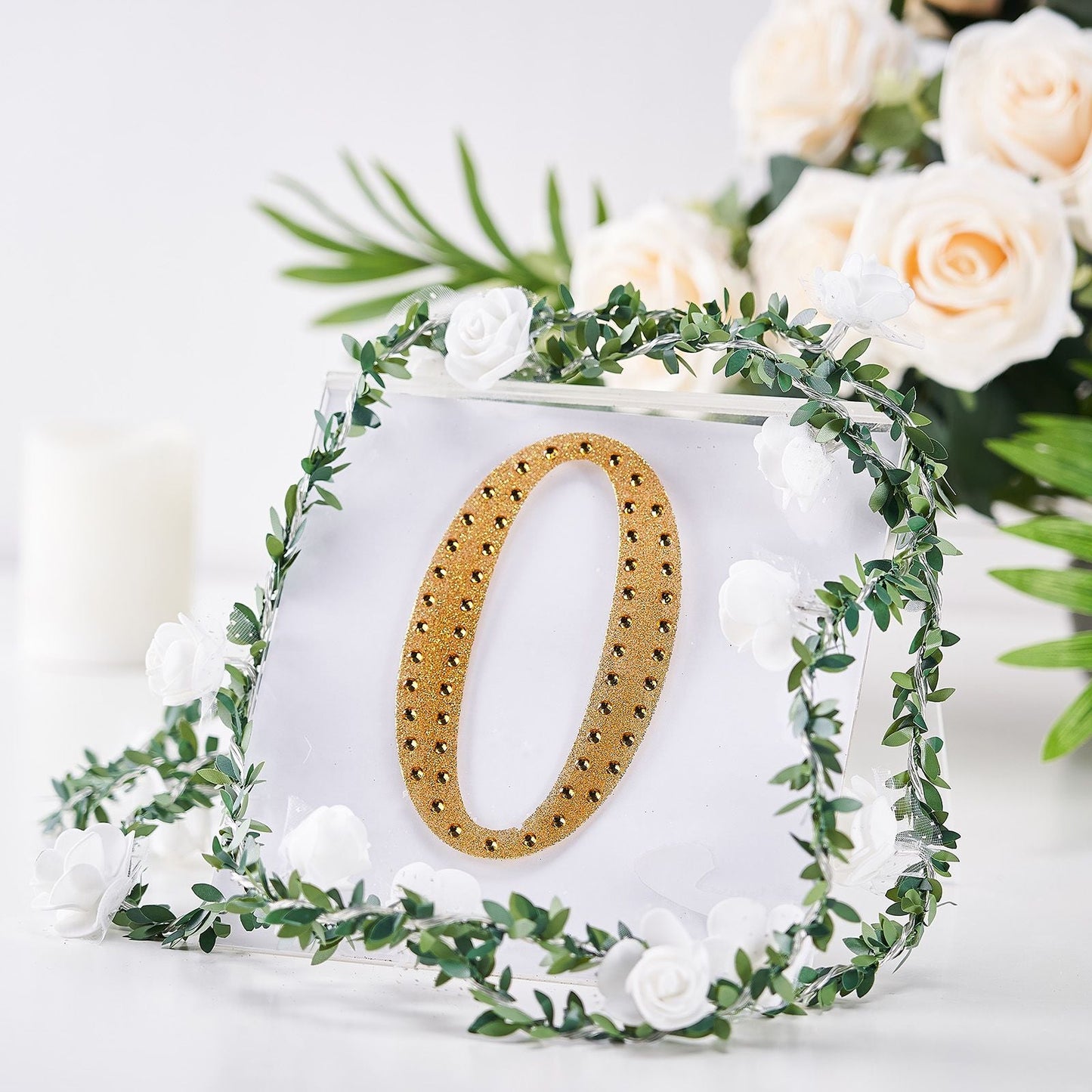 Gold 6 Inch Decorative Rhinestone Alphabet Letter O Stickers DIY Crafts