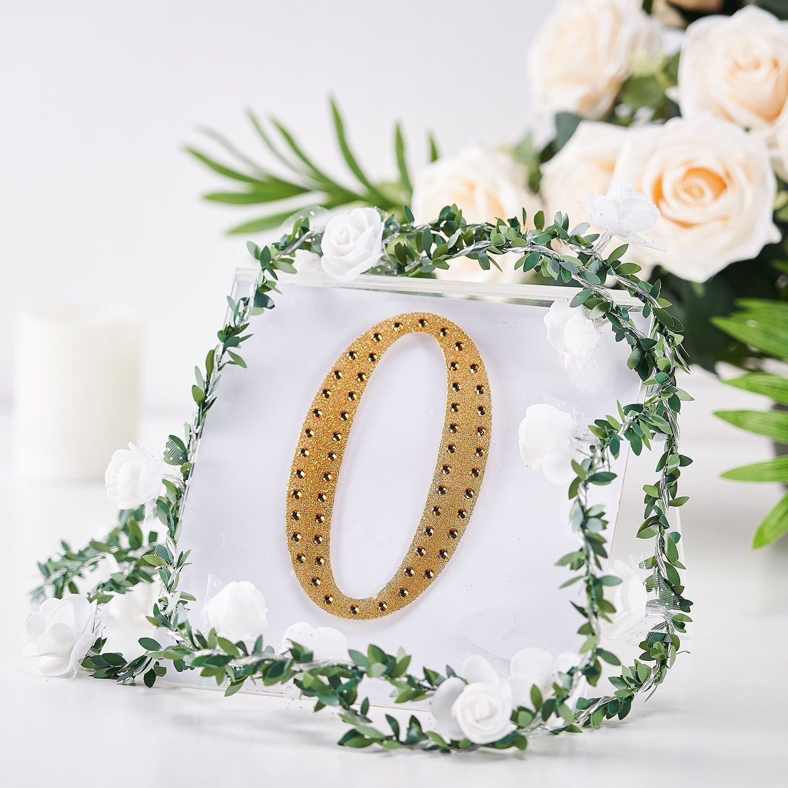 Gold 6 Inch Decorative Rhinestone Alphabet Letter O Stickers DIY Crafts