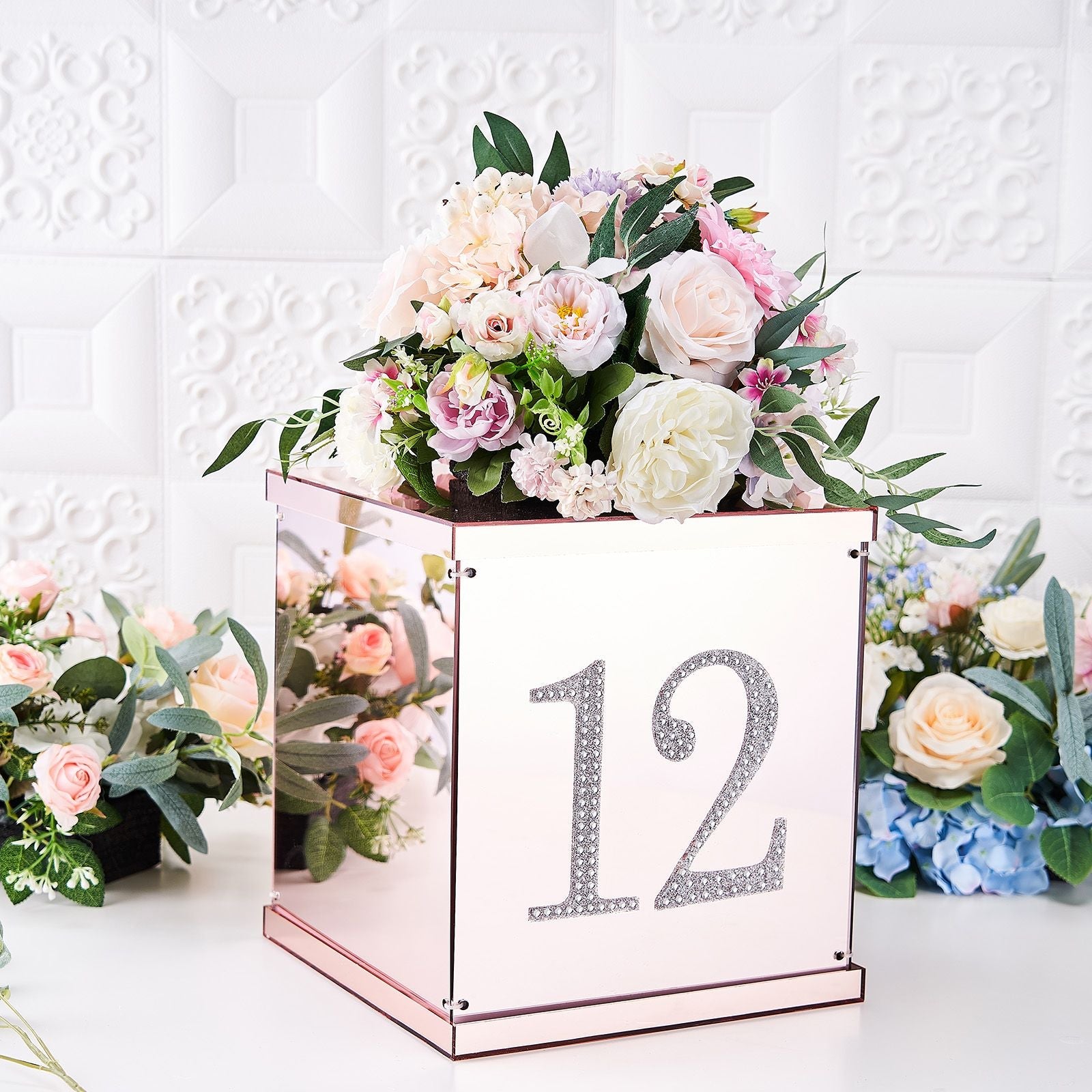 Stickers 6 Inch Silver Decorative Rhinestone Number 7 DIY Crafts