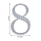 Decorative 6 Inch Silver Rhinestone Number 8 Stickers DIY Crafts 