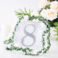 Silver 6 Inch Decorative Rhinestone Number 8 Stickers DIY Crafts