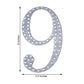 Decorative 6 Inch Silver Rhinestone Number 9 Stickers DIY Crafts 