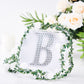 Silver 6 Inch Decorative Rhinestone Alphabet Letter B Stickers DIY Crafts