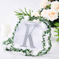 Silver decorative rhinestone letter sticker "K" for DIY crafts.