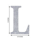 Silver decorative rhinestone letter "L" sticker for DIY crafts.