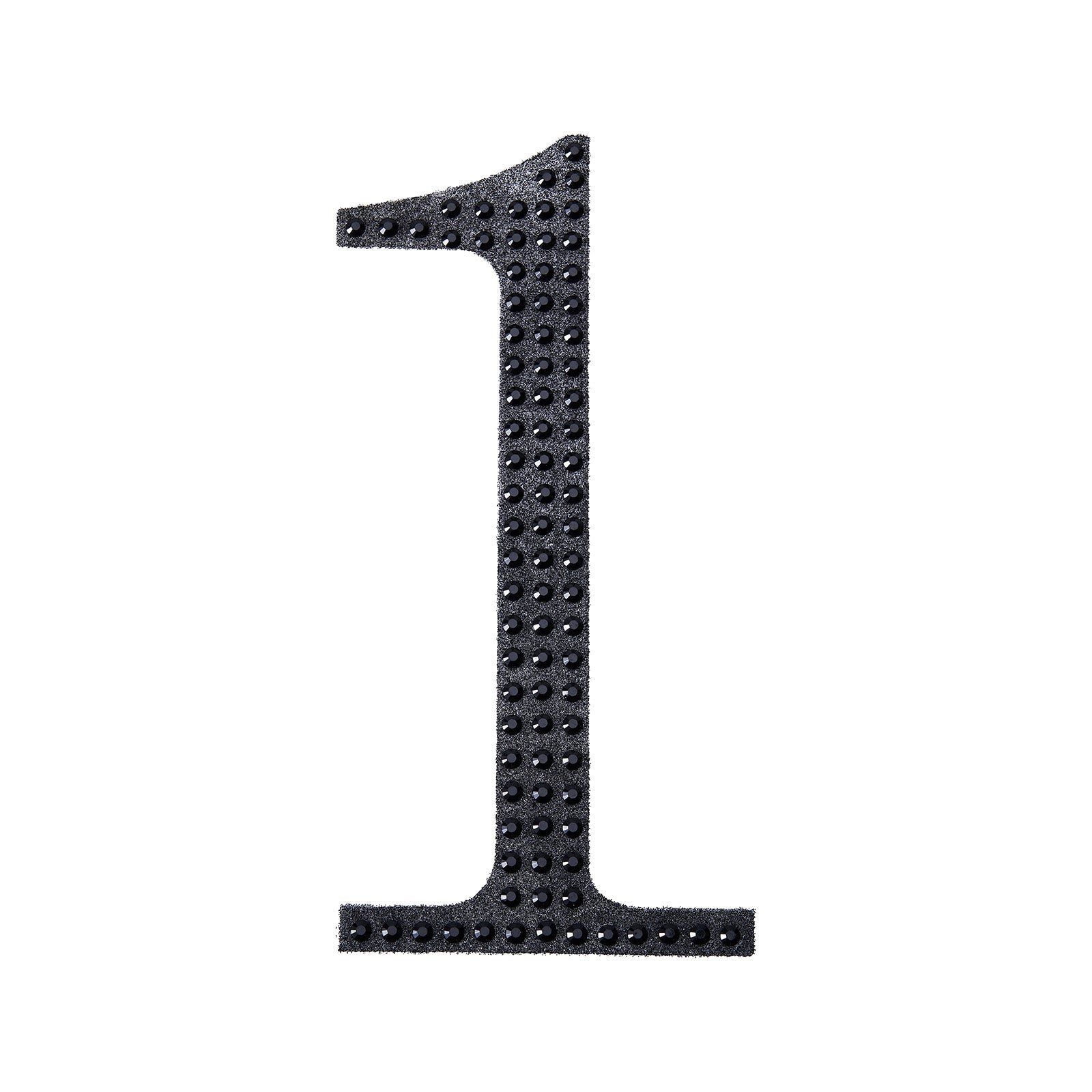 Number 1 Black Decorative Rhinestone 8 Inch Stickers#whtbkgd
