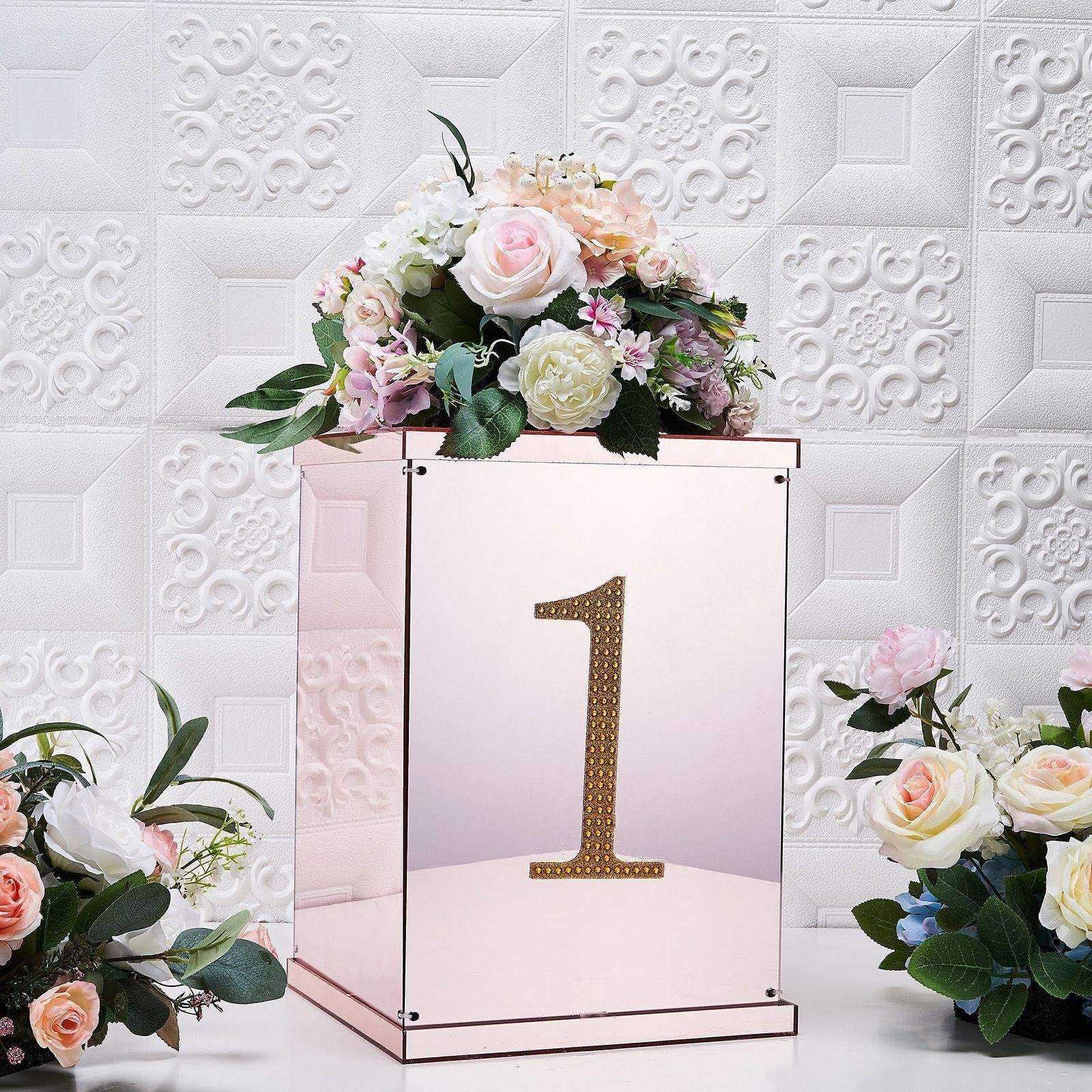 Gold 8 Inch Decorative Rhinestone Number 1 Stickers DIY Crafts