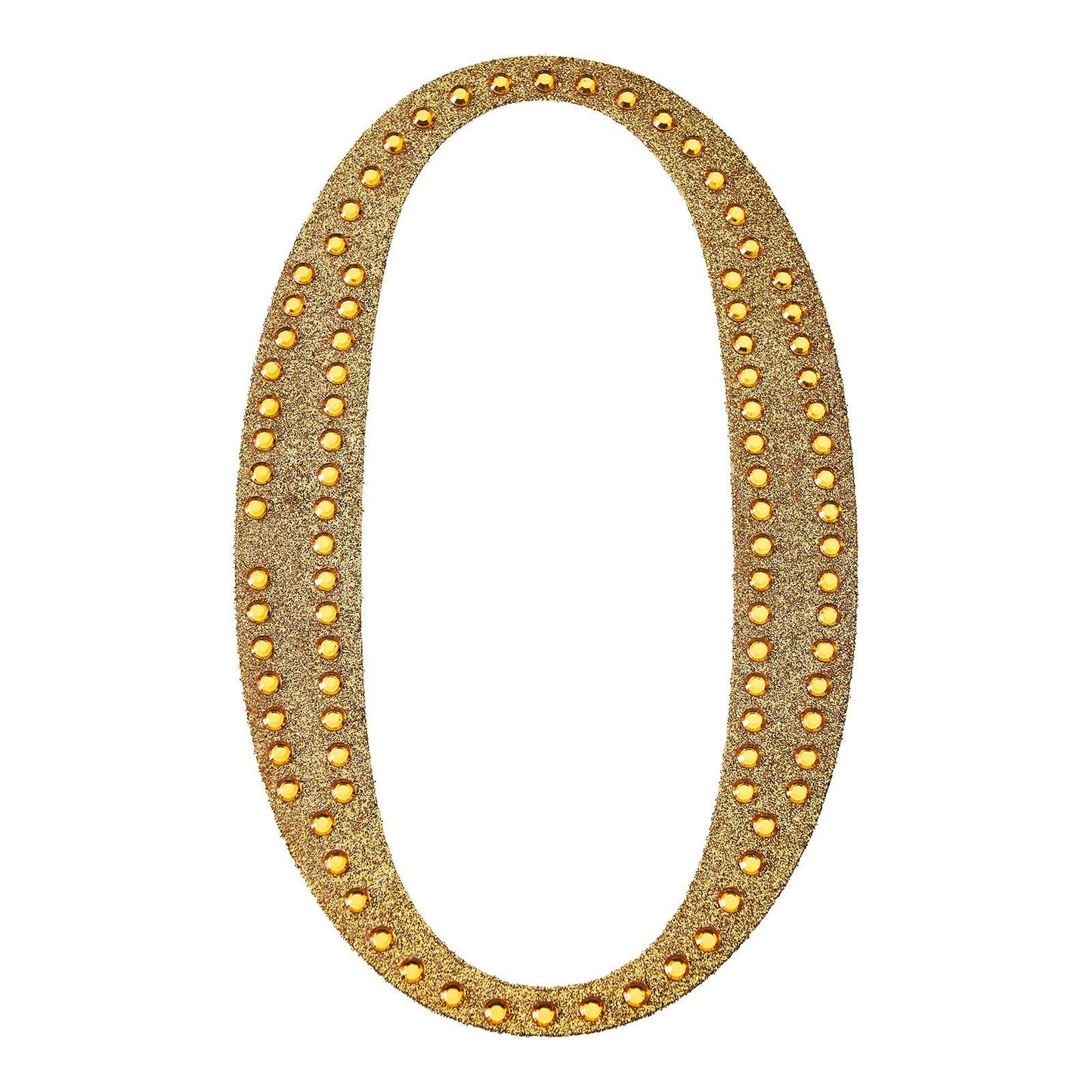 8 Inch Decorative Rhinestone Number 0 Gold Stickers DIY Crafts#whtbkgd