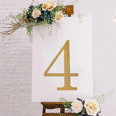 Elevate Your Crafts with Gold Decorative Rhinestone Number Stickers