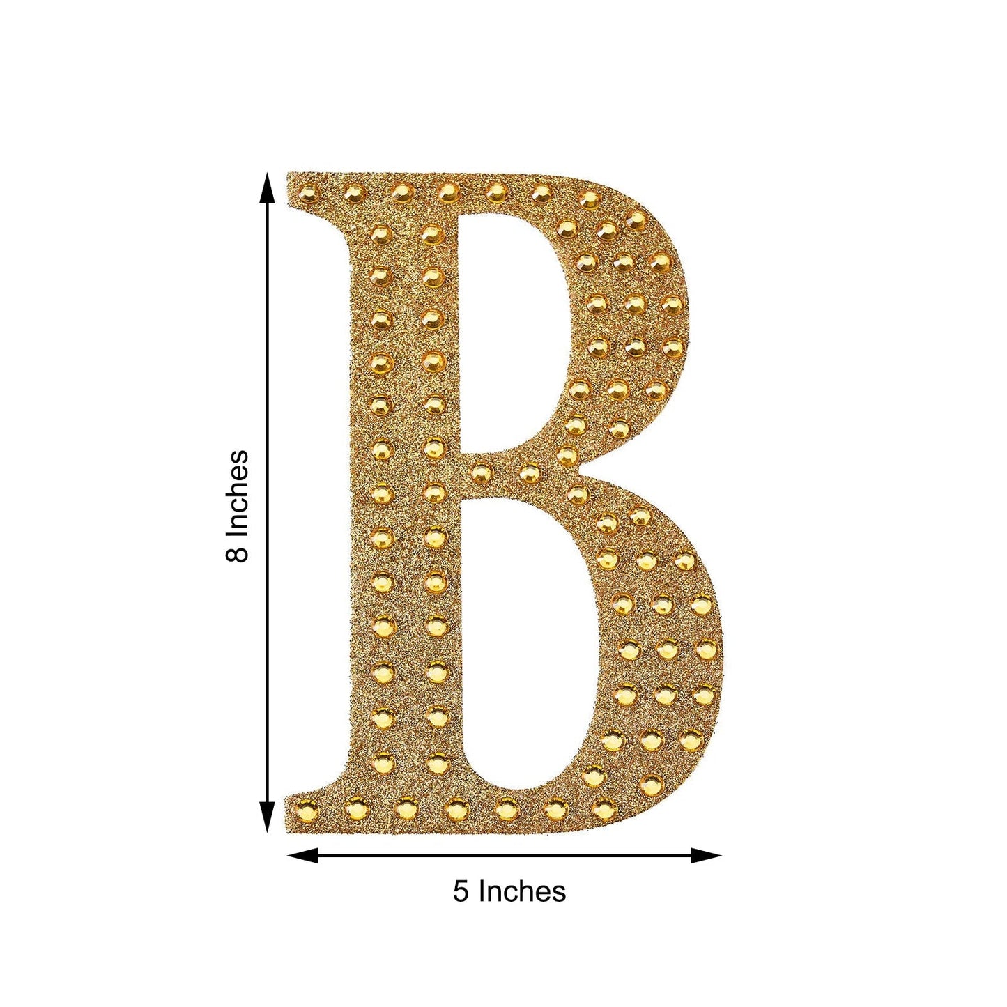 8inch Gold Decorative Rhinestone Alphabet Letter Stickers DIY Crafts - B
