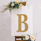 8" Gold Decorative Rhinestone Alphabet Letter Stickers DIY Crafts - B