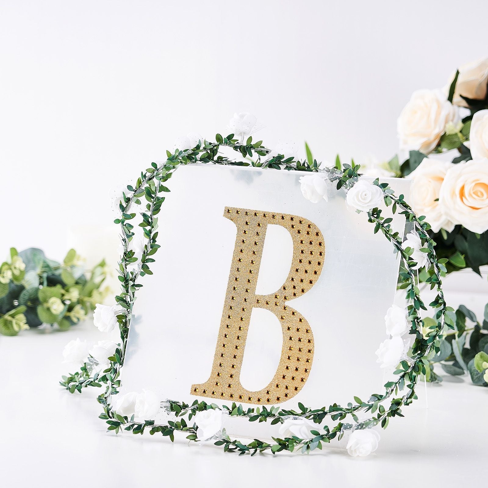 Stickers 8 Inch Gold Decorative Rhinestone Alphabet Letter B DIY Crafts