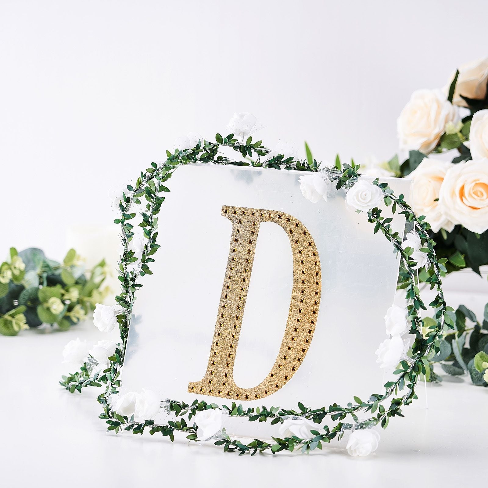 Stickers 8 Inch Gold Decorative Rhinestone Alphabet Letter D DIY Crafts