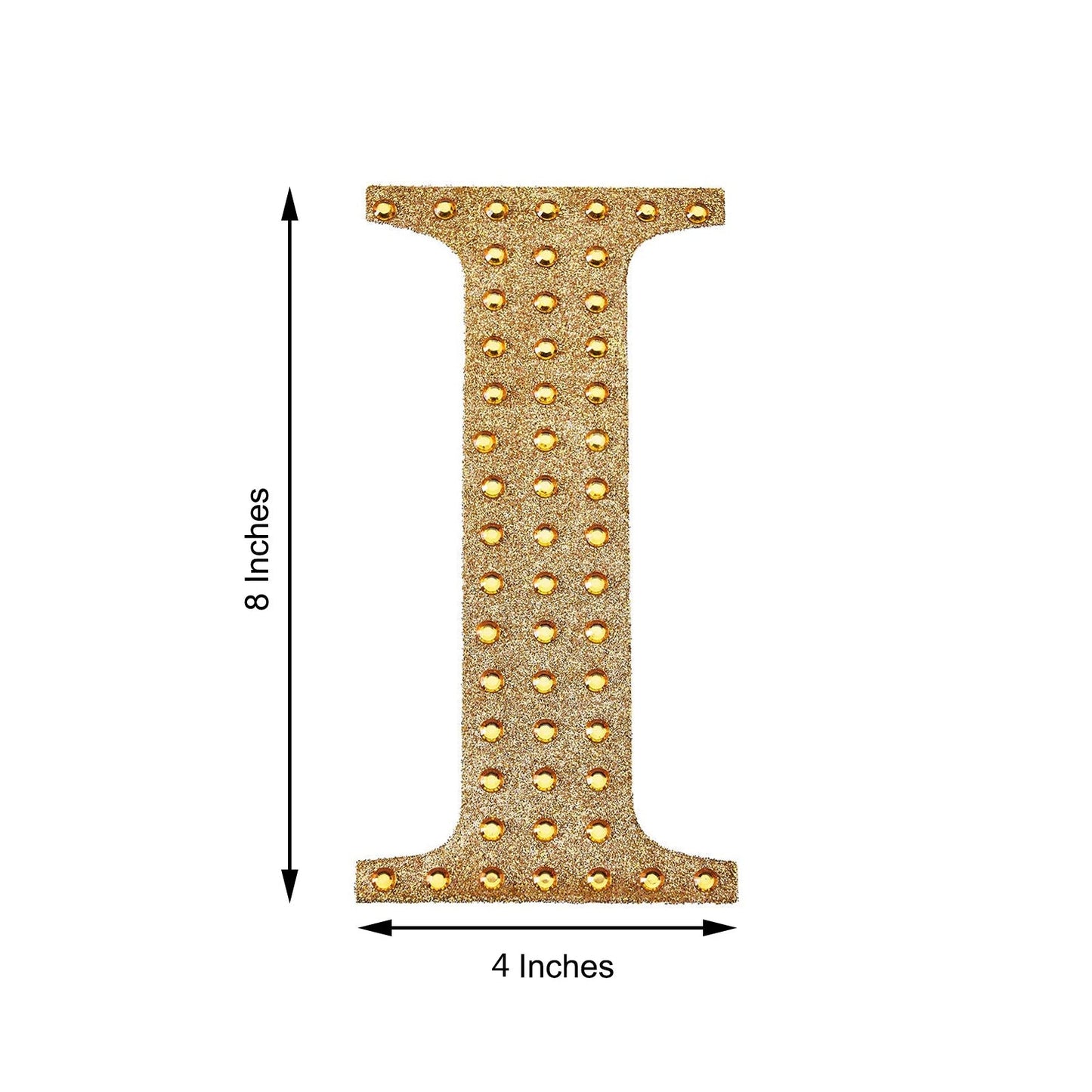 8inch Gold Decorative Rhinestone Alphabet Letter Stickers DIY Crafts - I