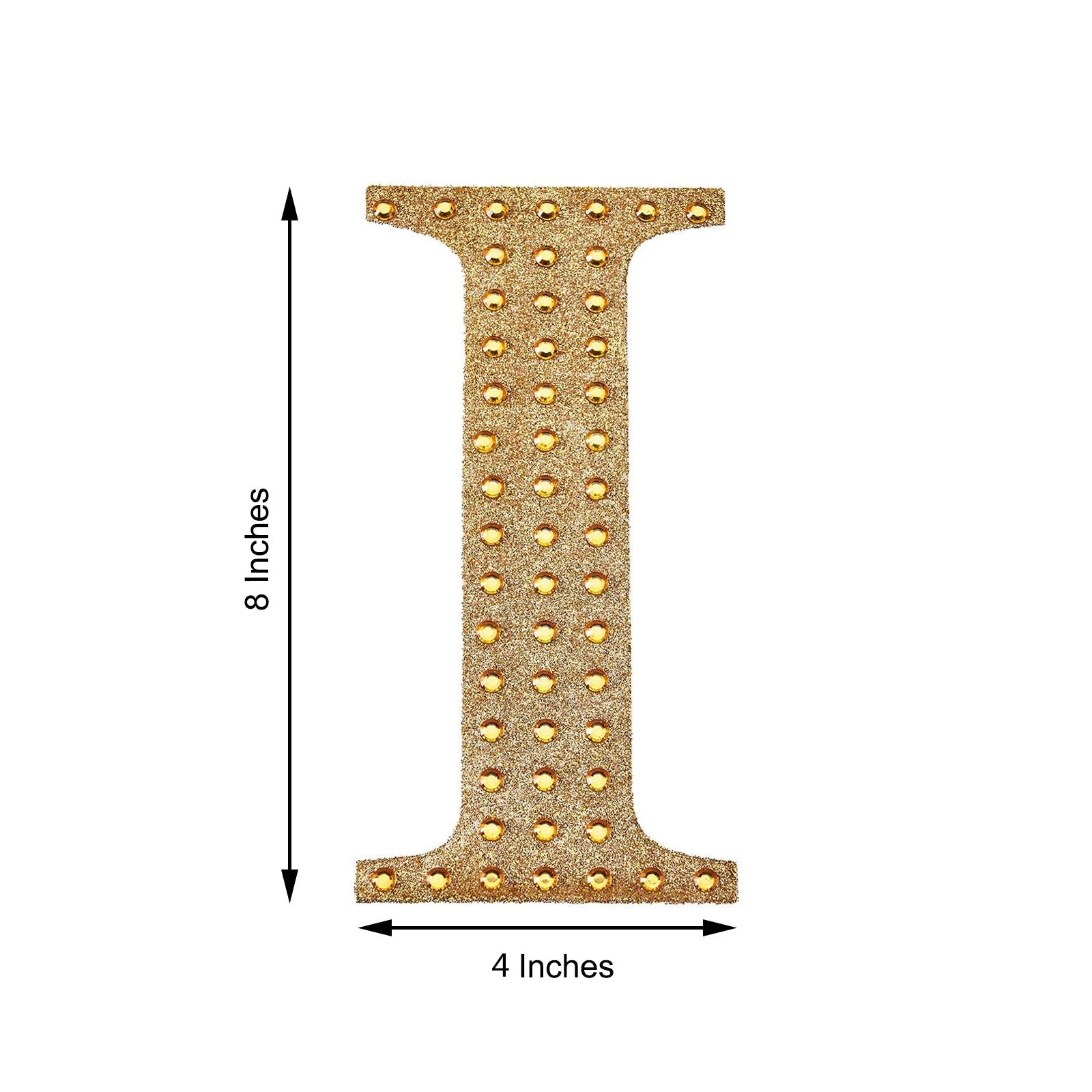 8inch Gold Decorative Rhinestone Alphabet Letter Stickers DIY Crafts - I