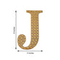 Gold decorative rhinestone letter sticker "J" for DIY crafts.