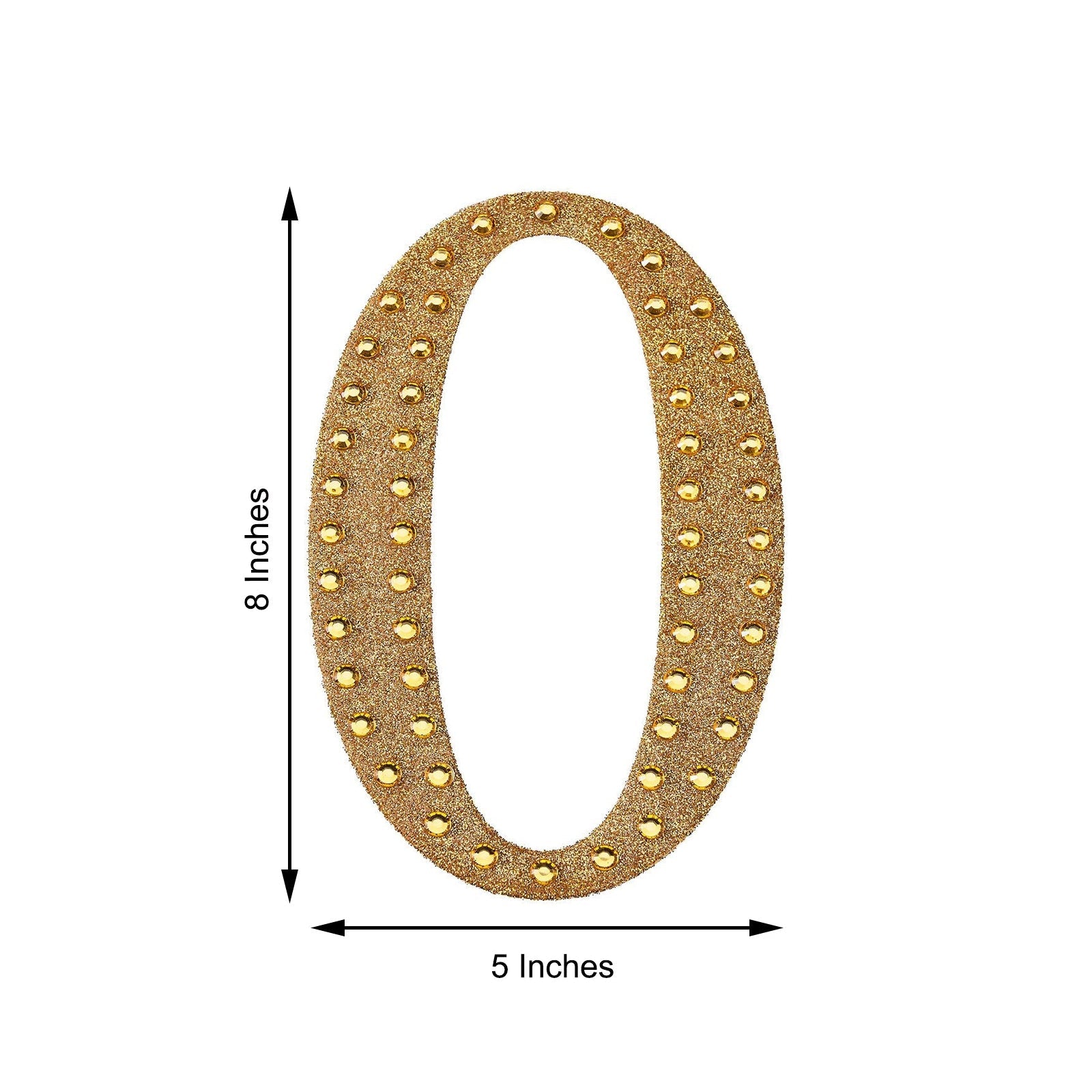 Gold decorative rhinestone letter sticker "O" for DIY crafts.