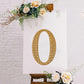 Gold decorative rhinestone letter "O" for DIY crafts.