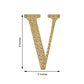 8inch Gold Decorative Rhinestone Alphabet Letter Stickers DIY Crafts - V