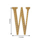 Gold decorative rhinestone letter sticker "W" for DIY crafts.