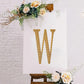Gold decorative rhinestone letter sticker "W" for DIY crafts.