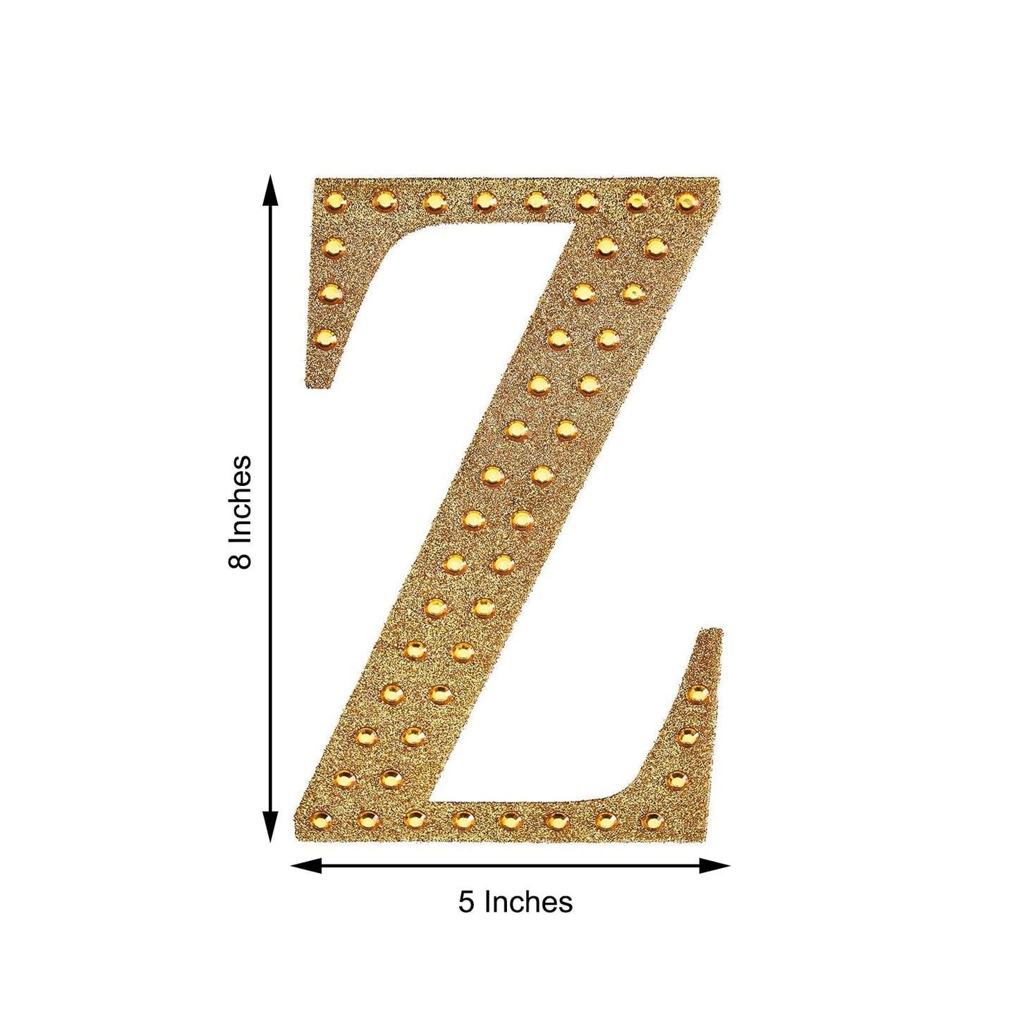 Gold decorative rhinestone letter Z sticker for DIY crafts.