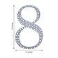 Decorative 8 Inch Silver Rhinestone Number 8 Stickers DIY Crafts 