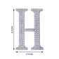 8 Inch Silver Decorative Rhinestone Alphabet Letter Stickers DIY Crafts - H