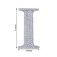 Decorative 8 Inch Silver Rhinestone Alphabet Letter I Stickers DIY Crafts 