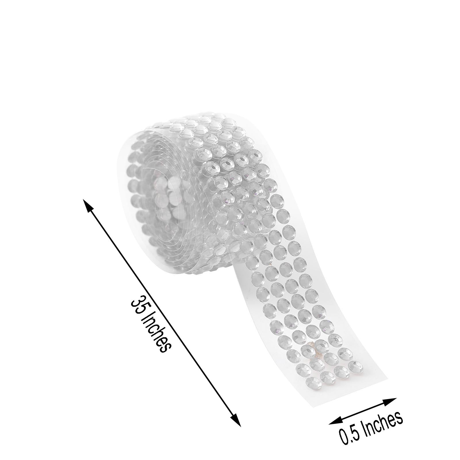 3ft silver stick-on rhinestone tape, DIY self-adhesive diamond gemstones.