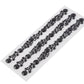 Black heptagon self-adhesive rhinestone gem craft stickers, 3 pack.