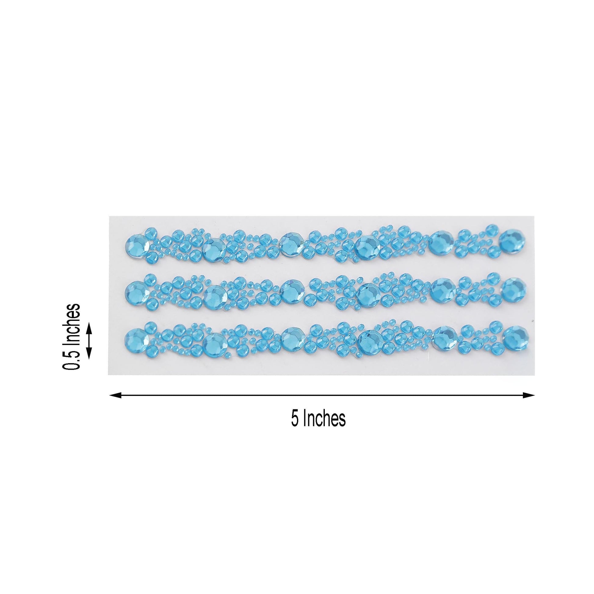 Turquoise self-adhesive rhinestone gem craft stickers, 3 pack.
