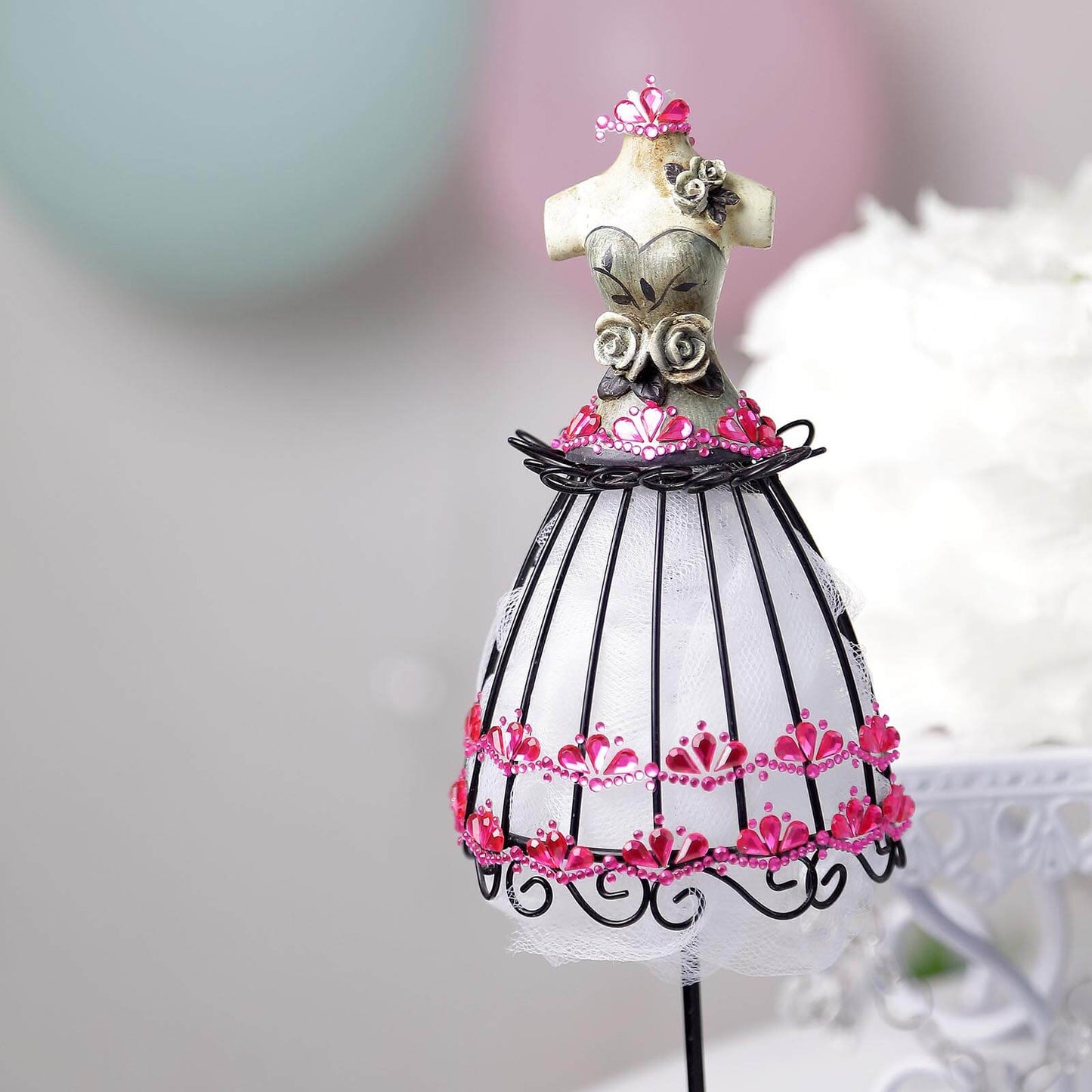 3 Pack | Stick-On Diamond Rhinestone Gems, Pink Self Adhesive Crown DIY Craft Stickers